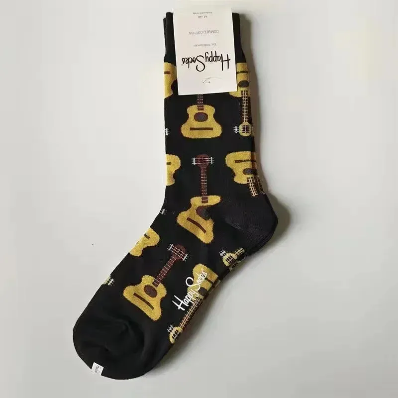 Happy& Funny Socks Men's Classic Crew Cotton Sports Socks