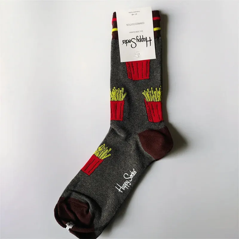 Happy& Funny Socks Men's Classic Crew Cotton Sports Socks