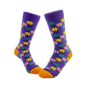 Hashtag Pattern Socks from the Sock Panda (Adult Small -  Shoe Sizes 2-5)