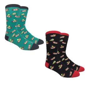 Hot Dogs and Mustard Socks (Adult Large - Men's Shoe Sizes 8-12)