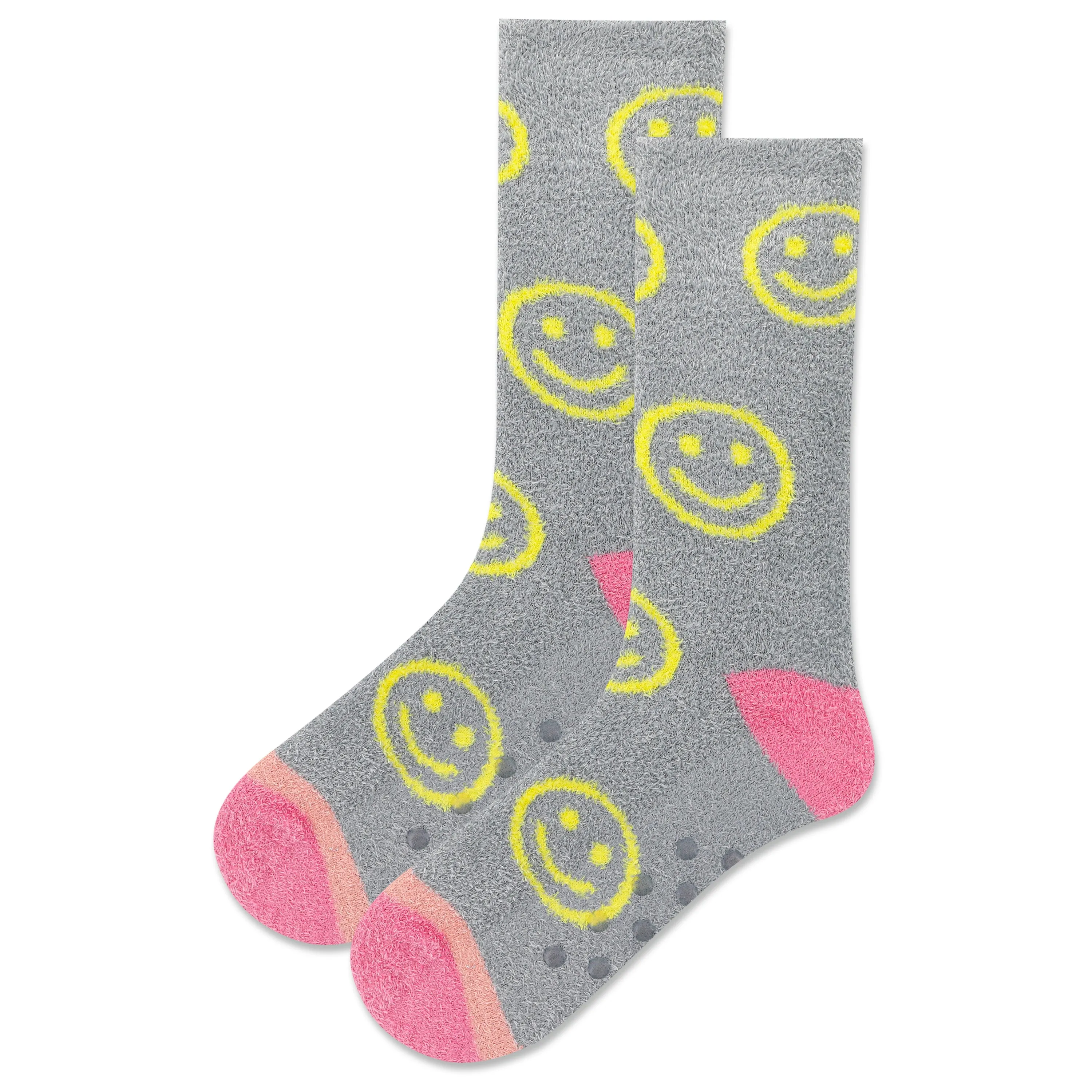 Hot Sox Womens Smiley Non-Skid Slipper Socks