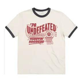 Indiana Hoosiers '76 Undefeated Ringer Basketball White T-Shirt