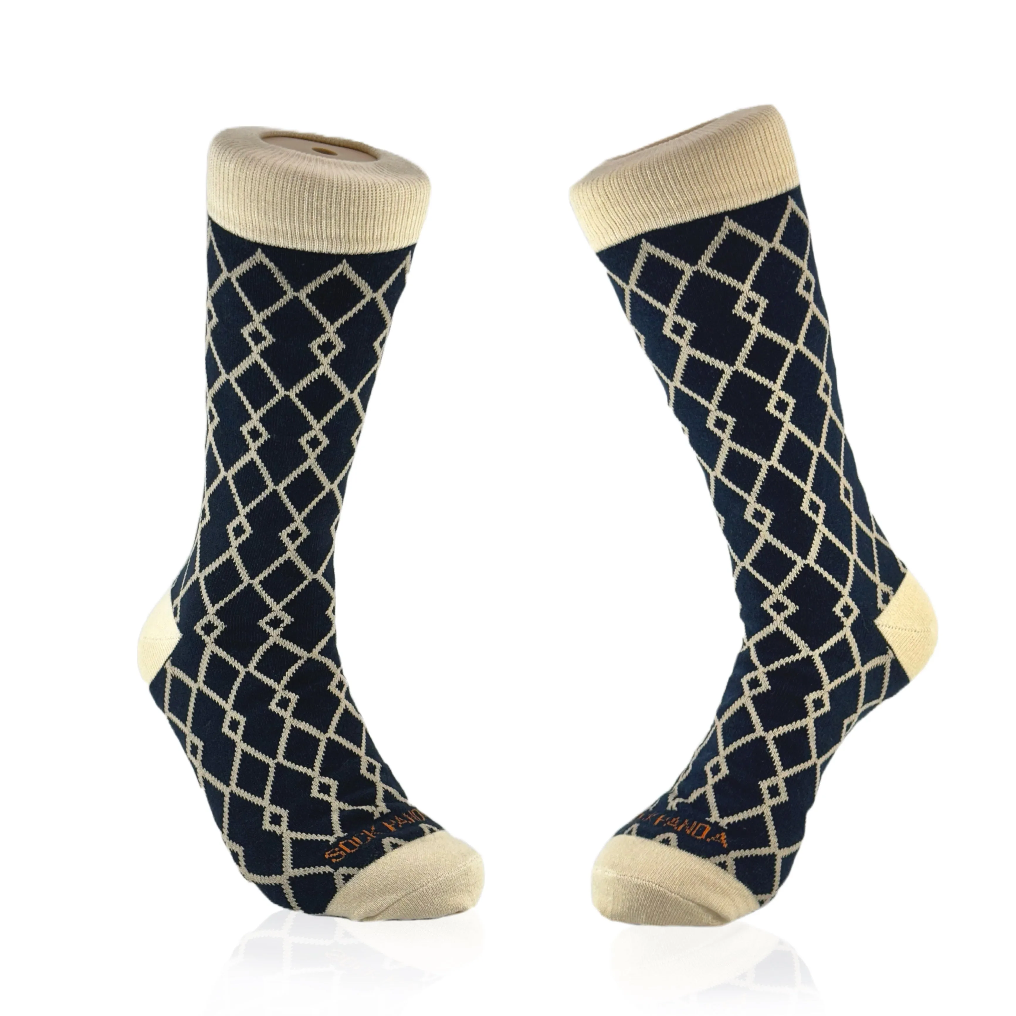 Interlocking Diamond Pattern Socks from the Sock Panda (Adult Large - Men's Shoe Sizes 8-12)