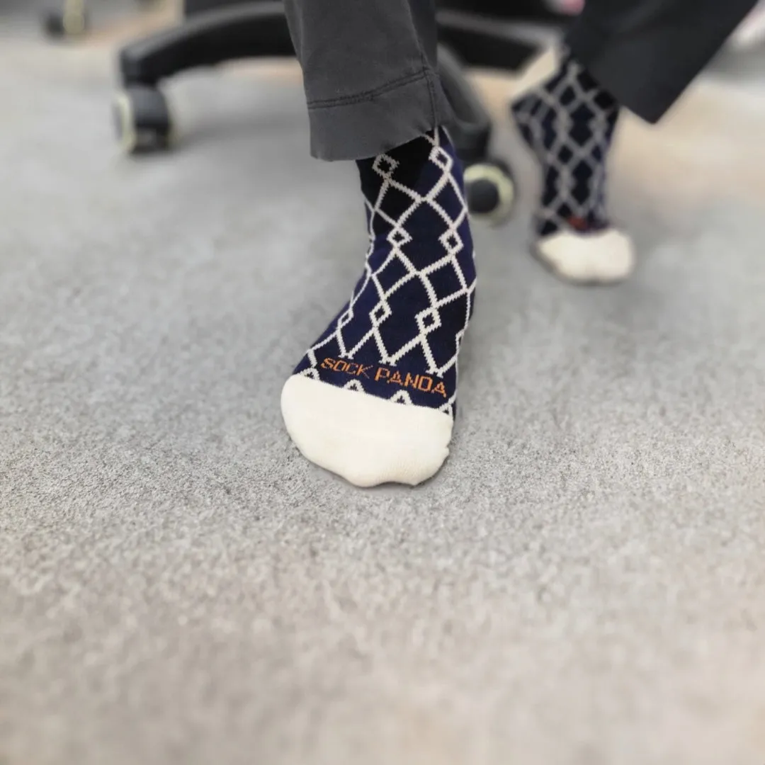 Interlocking Diamond Pattern Socks from the Sock Panda (Adult Large - Men's Shoe Sizes 8-12)