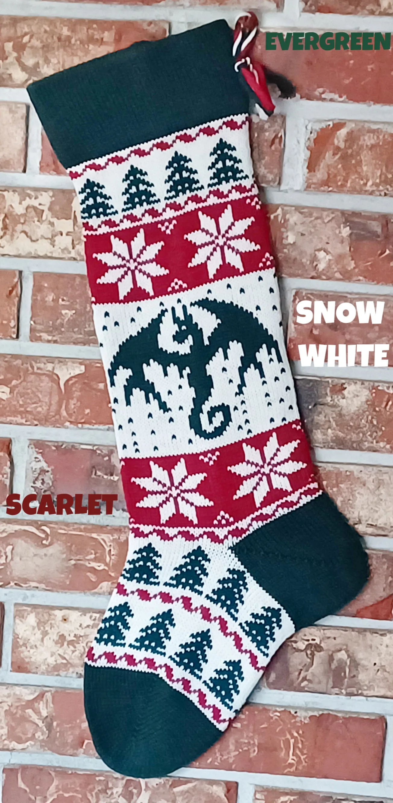 Large Knit Personalizable Wool Christmas Stocking - Dragons