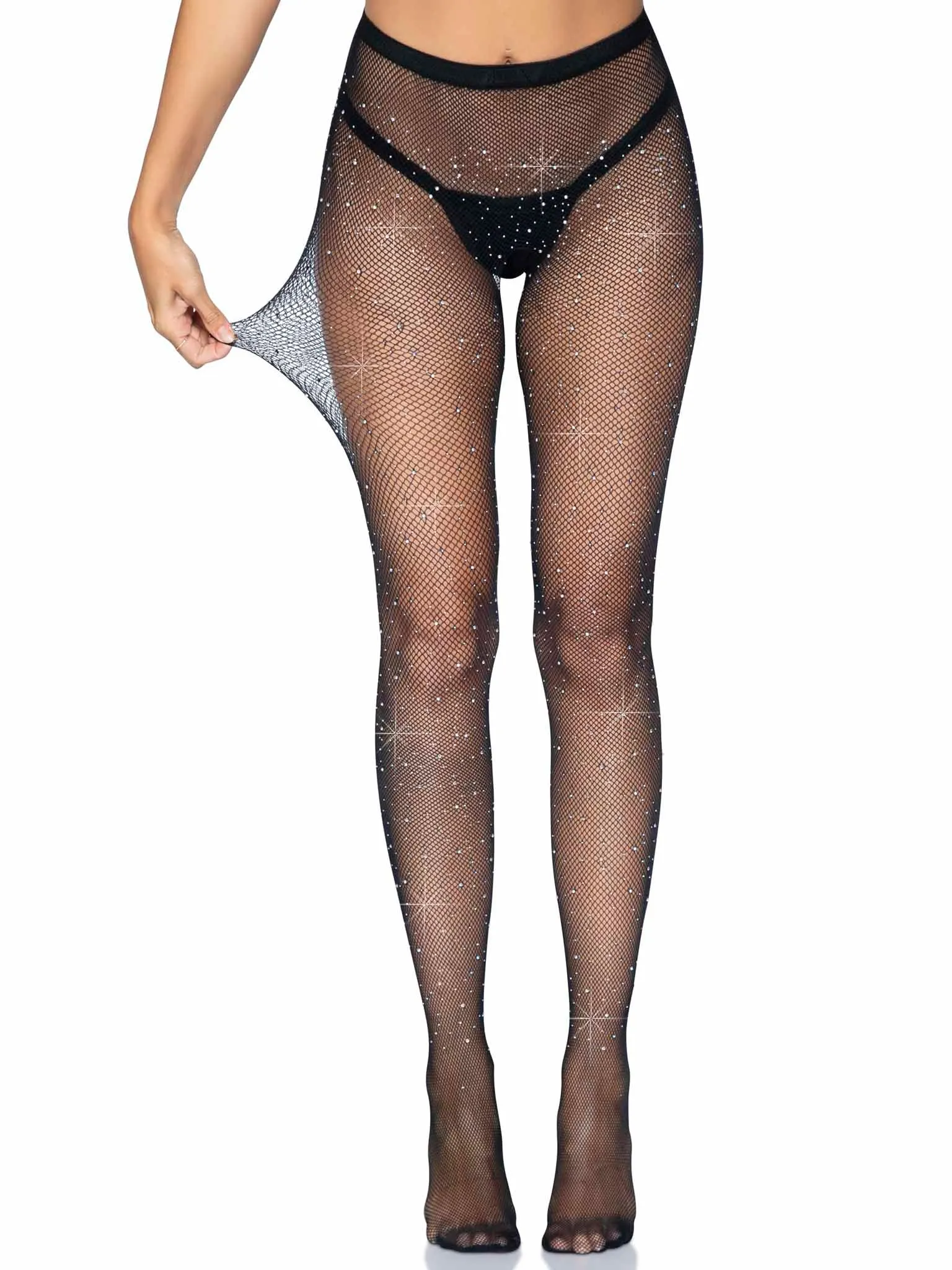 Lark Rhinestone Crotchless Tights