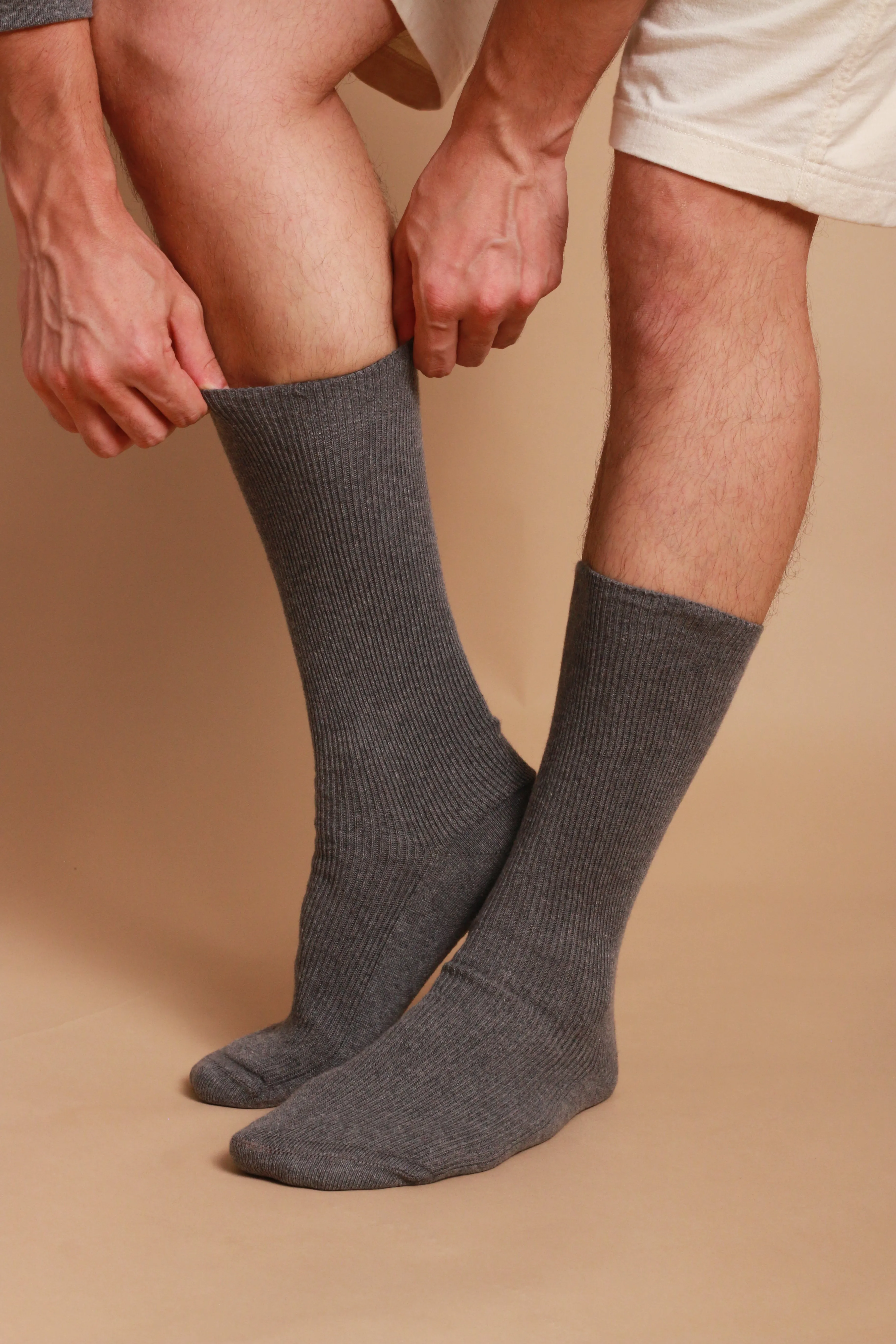 Lightweight Latex-Free 100% Organic Cotton Crew Socks (2pairs/pack)