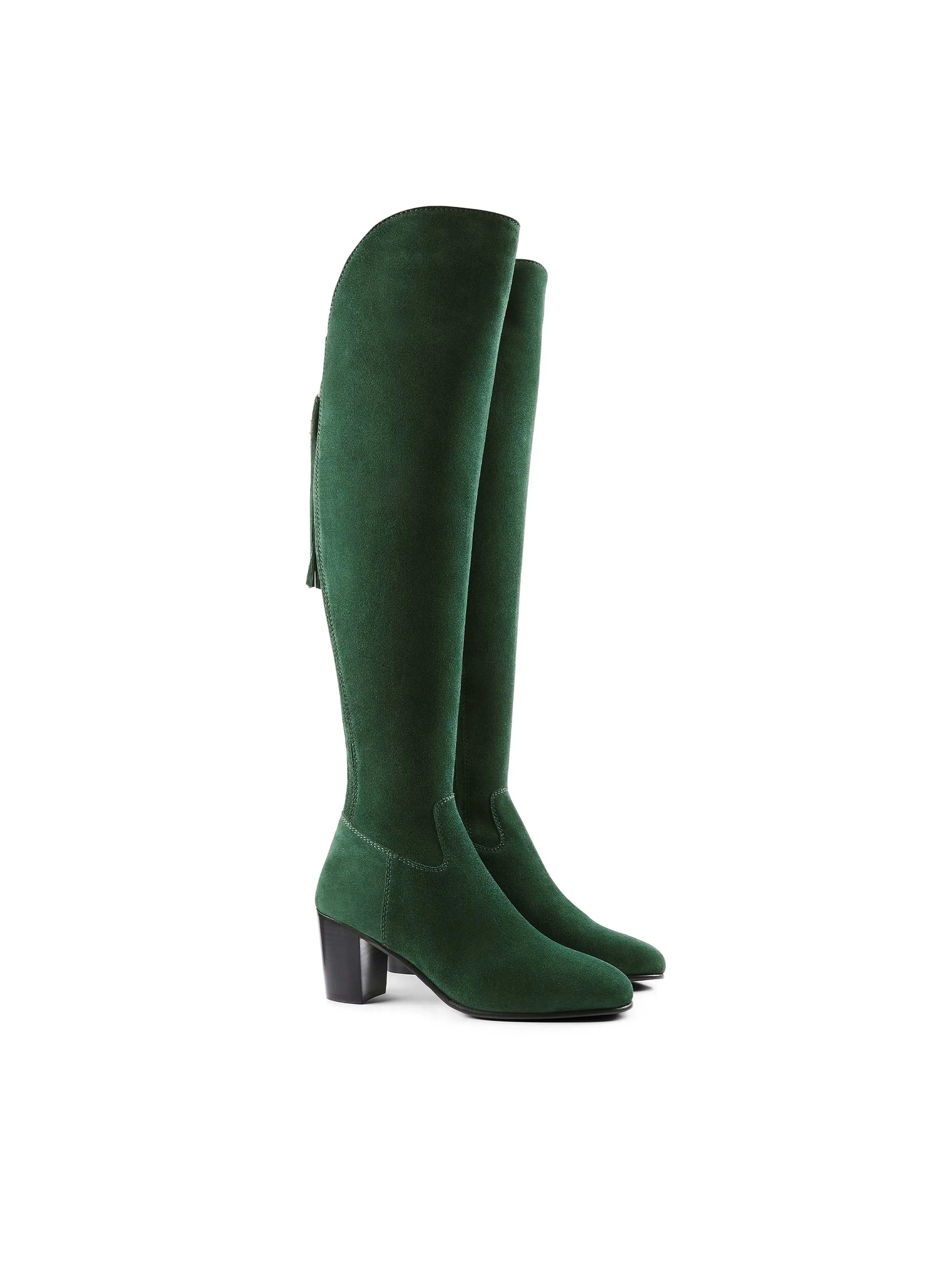 Limited Edition | The Heeled Amira - Emerald Green Suede