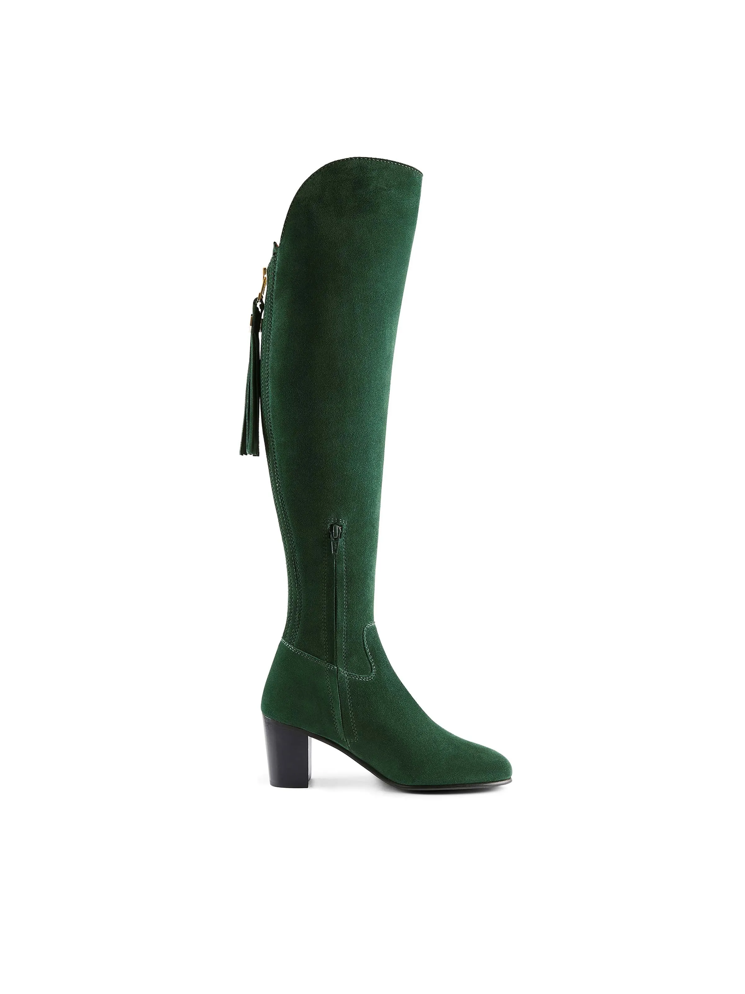 Limited Edition | The Heeled Amira - Emerald Green Suede