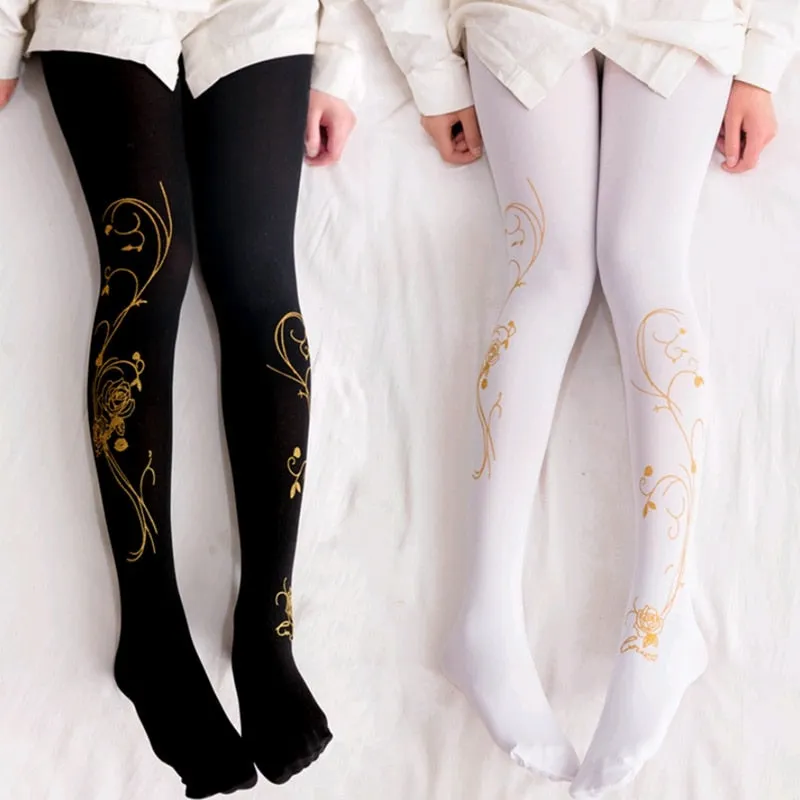 Lolita  pantyhose Rose bronzing socks