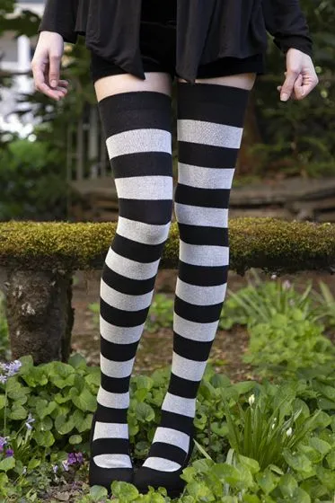 Longer Striped Extraordinary Thigh High Socks