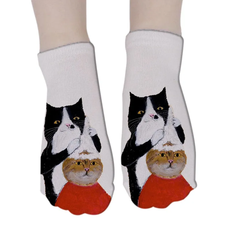 Low-Ankle Cat Socks