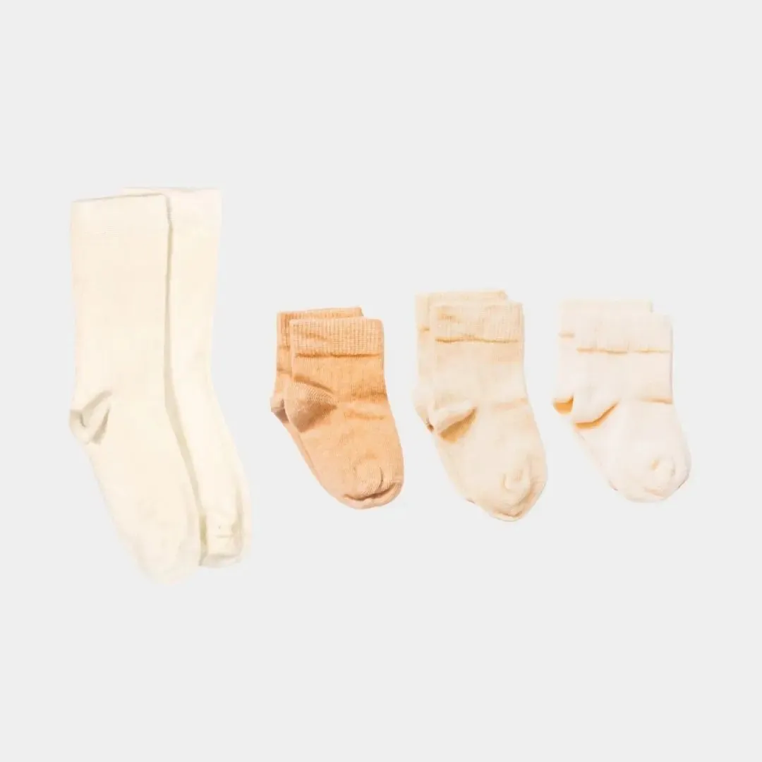 Matching Family Pure (no-dye) Crew Socks (4 pack) - 98% Organic Cotton