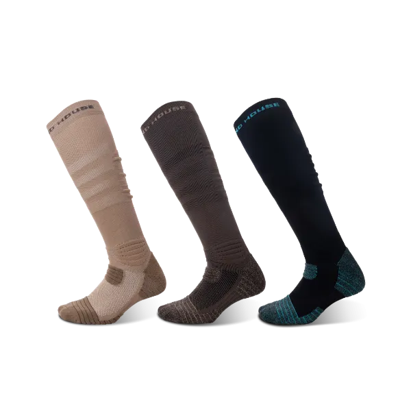 Men's Long Way Mountaineering Stripe knee high socks 3-packs