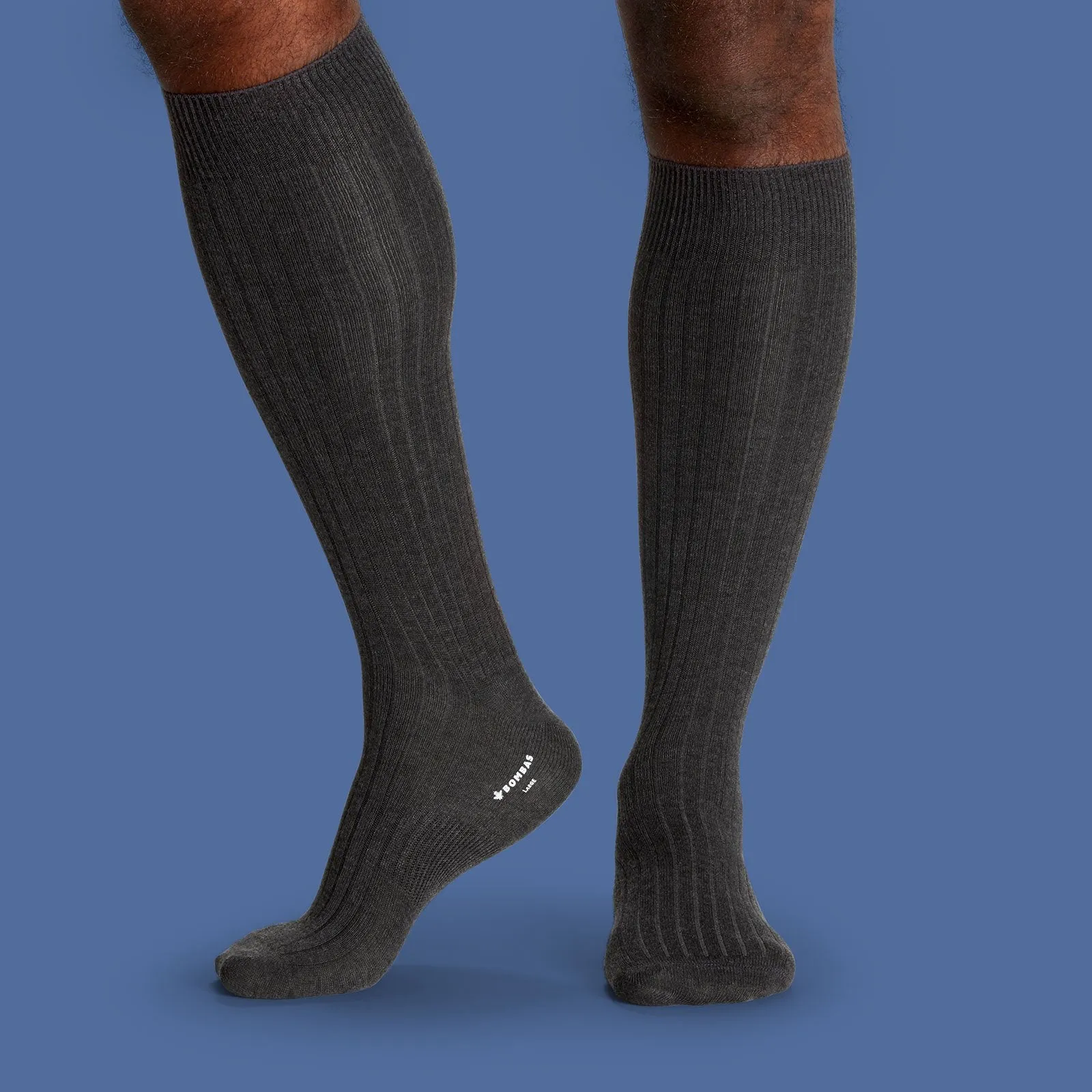 Men's Ribbed Dress Over the Calf Sock 8-Pack