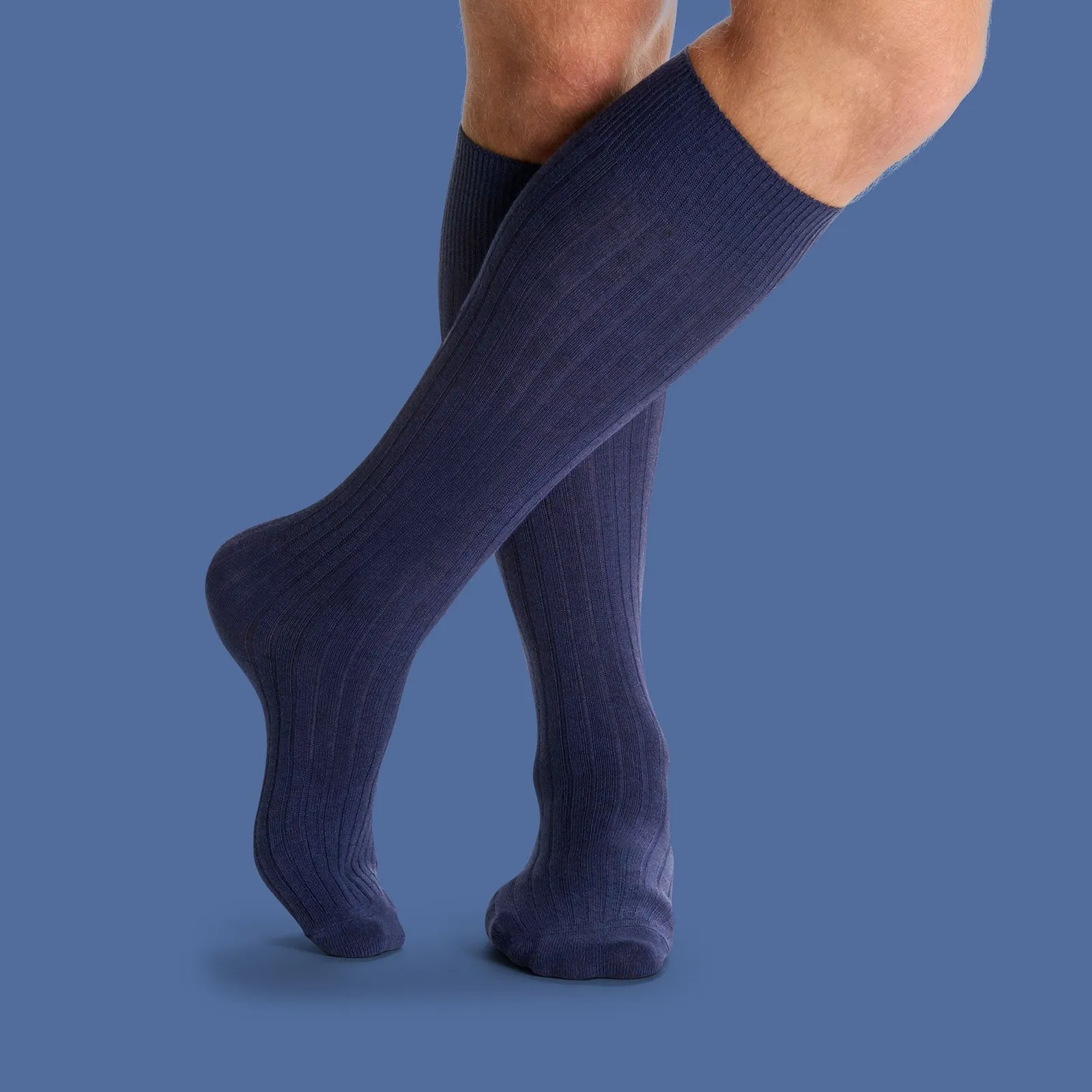 Men's Ribbed Dress Over the Calf Sock 8-Pack