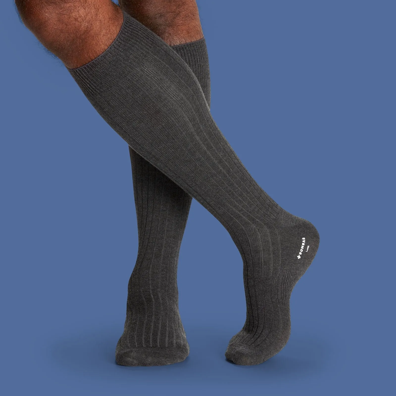 Men's Ribbed Dress Over the Calf Sock 8-Pack