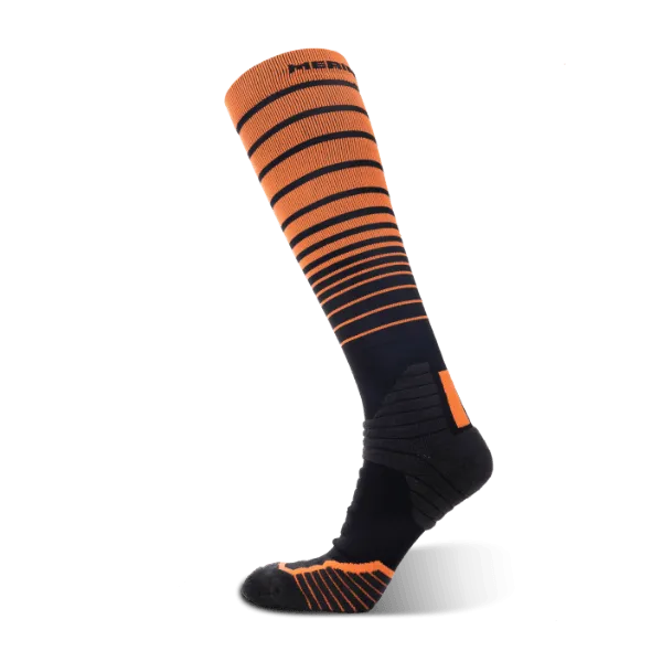 Men's Run Free Running Orange knee high socks 2-packs