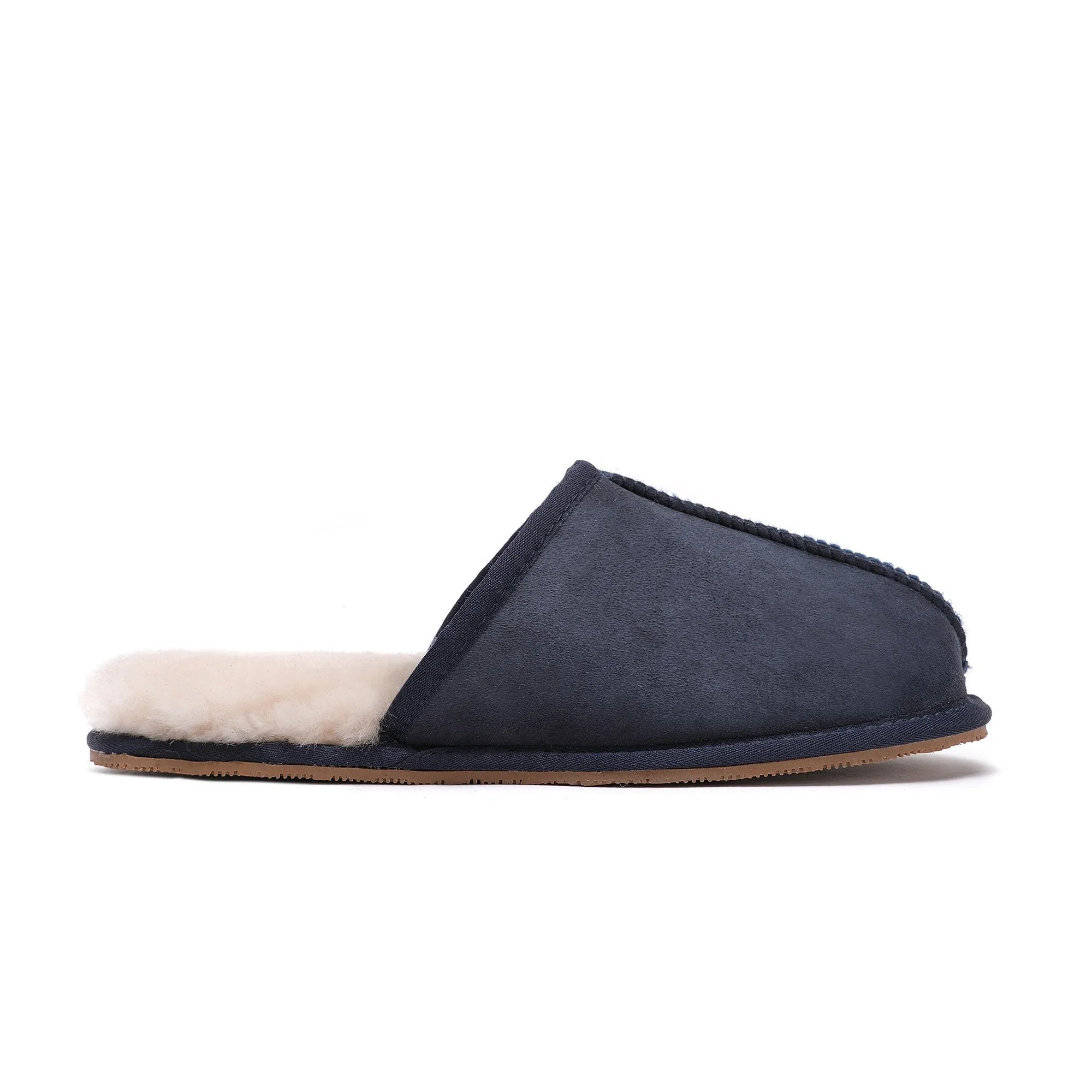 Men's Scuff - Australian Sheepskin UGG Slippers - Flexible Non-Slip Rubber Sole