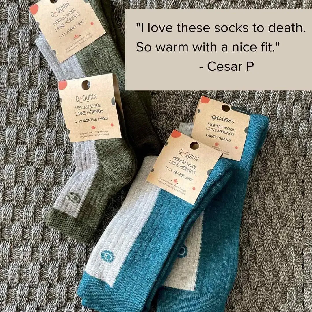 Merino Wool Midweight Adult Socks - Aqua