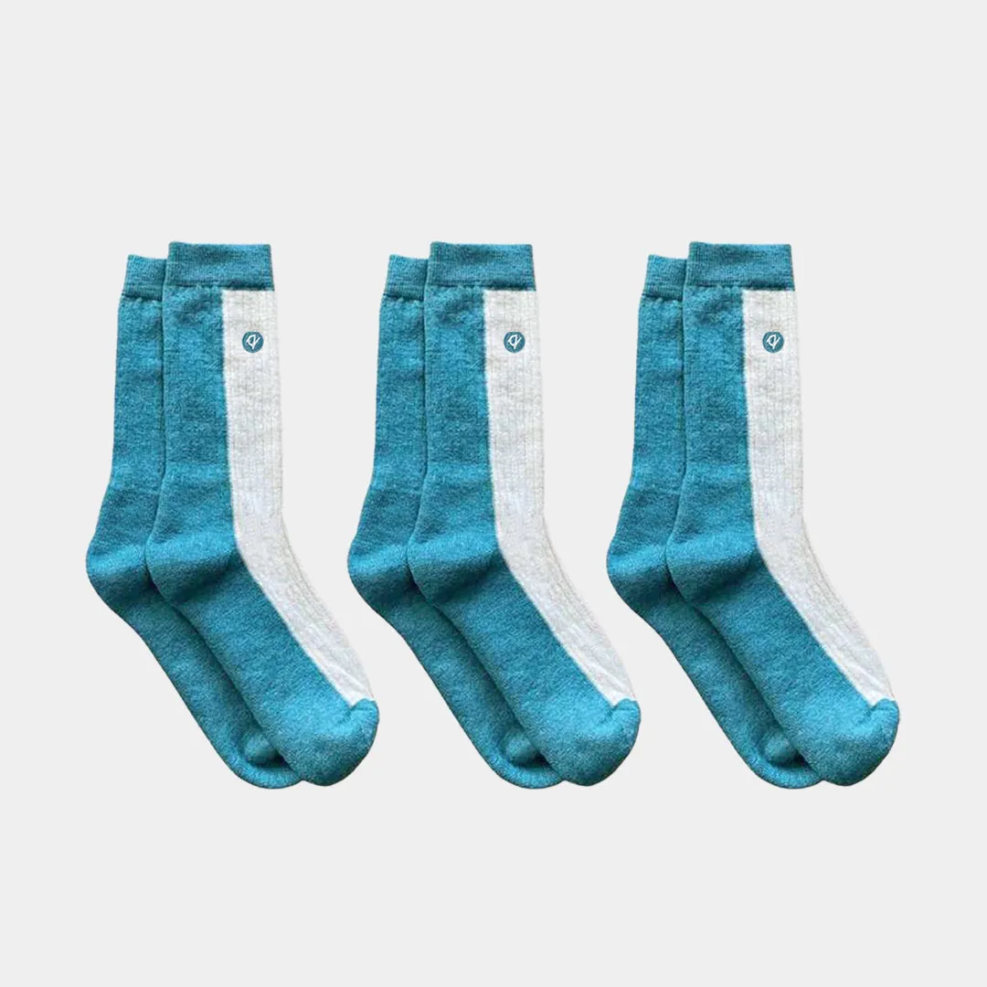 Merino Wool Midweight Adult Socks - Aqua