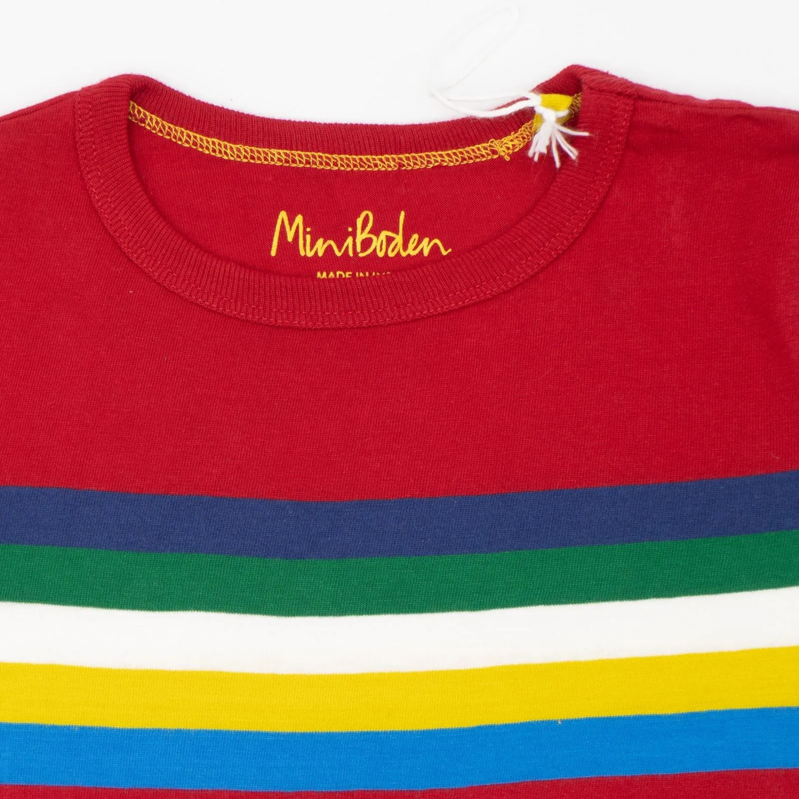 Mini Boden Boys Red Stripe T-Shirt Long Sleeve Tops