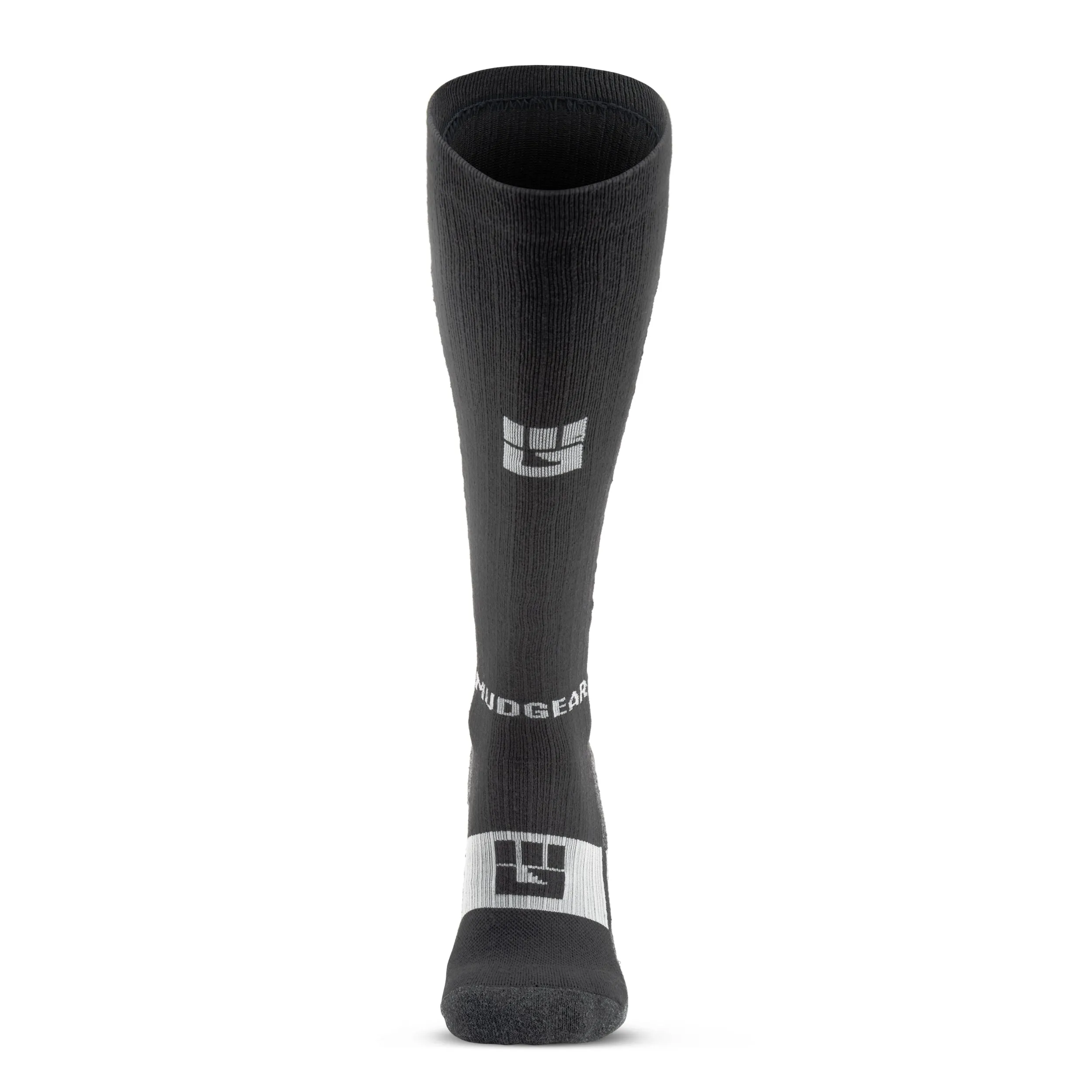 MudGear Tall Compression Merino Wool Socks - Black/Gray (1 Pair)