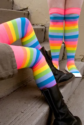 Neon Acrylic Rainbow Thigh High