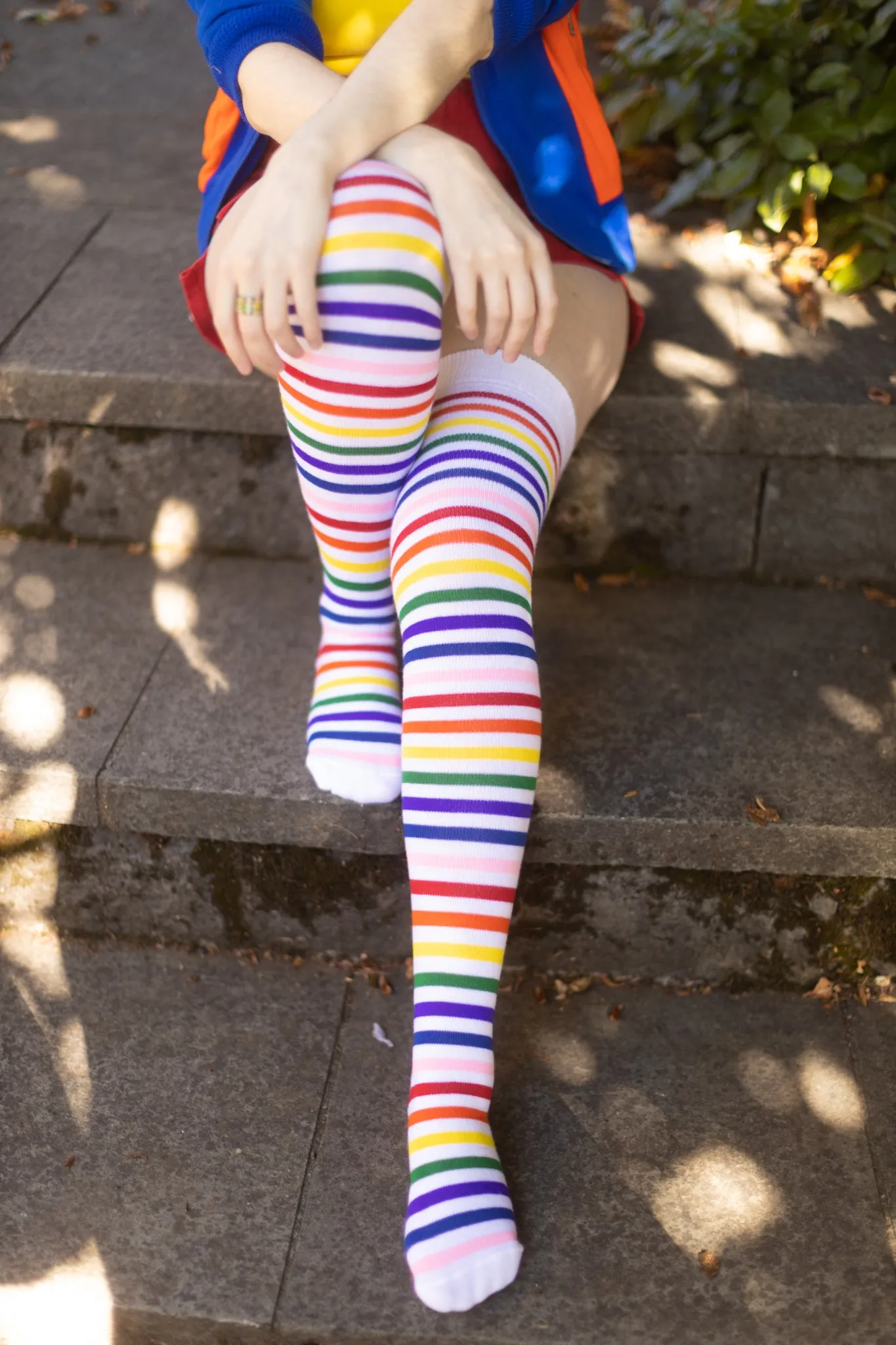 Oops! Rainbow Brights Thigh High Socks