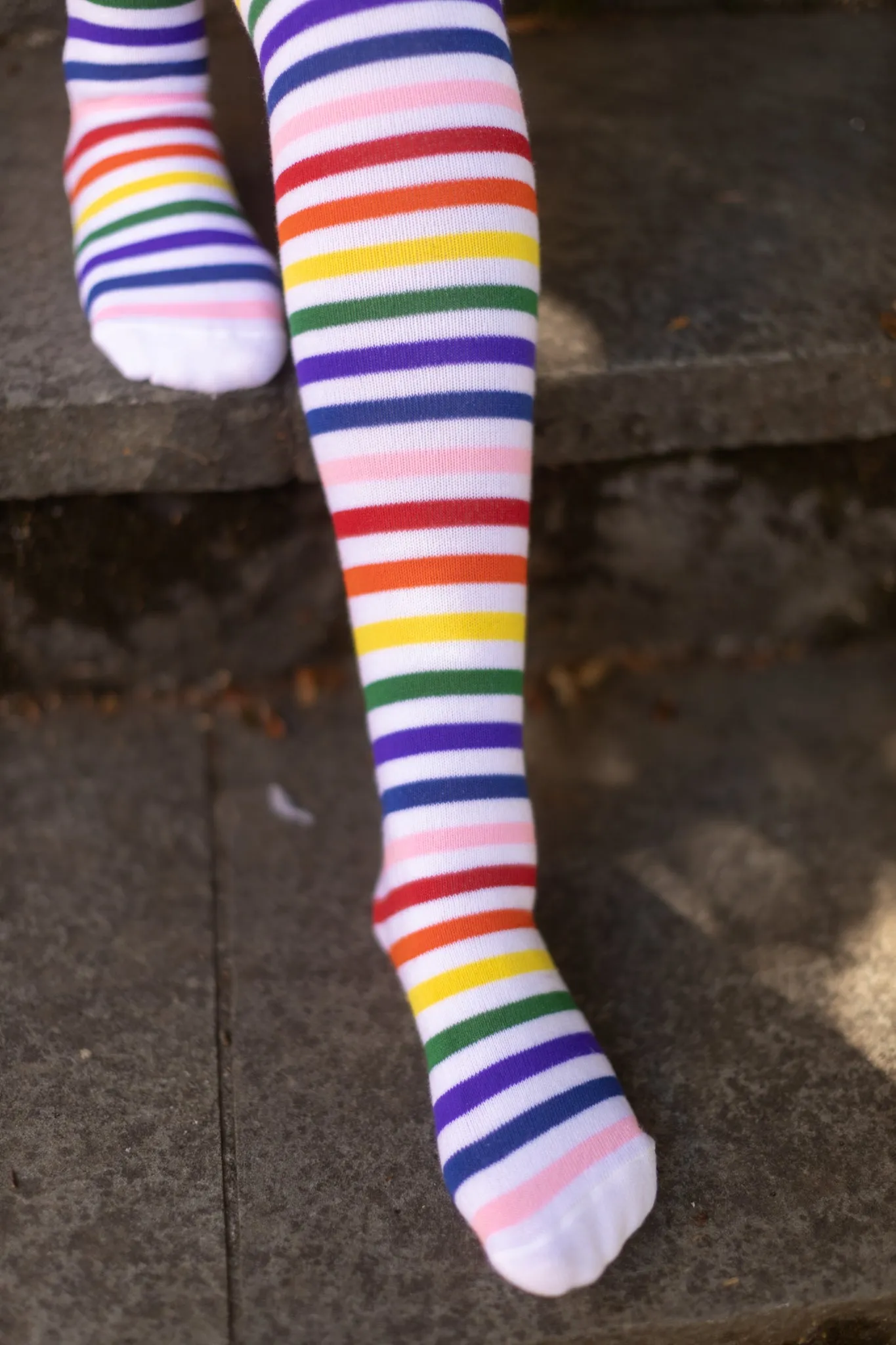 Oops! Rainbow Brights Thigh High Socks