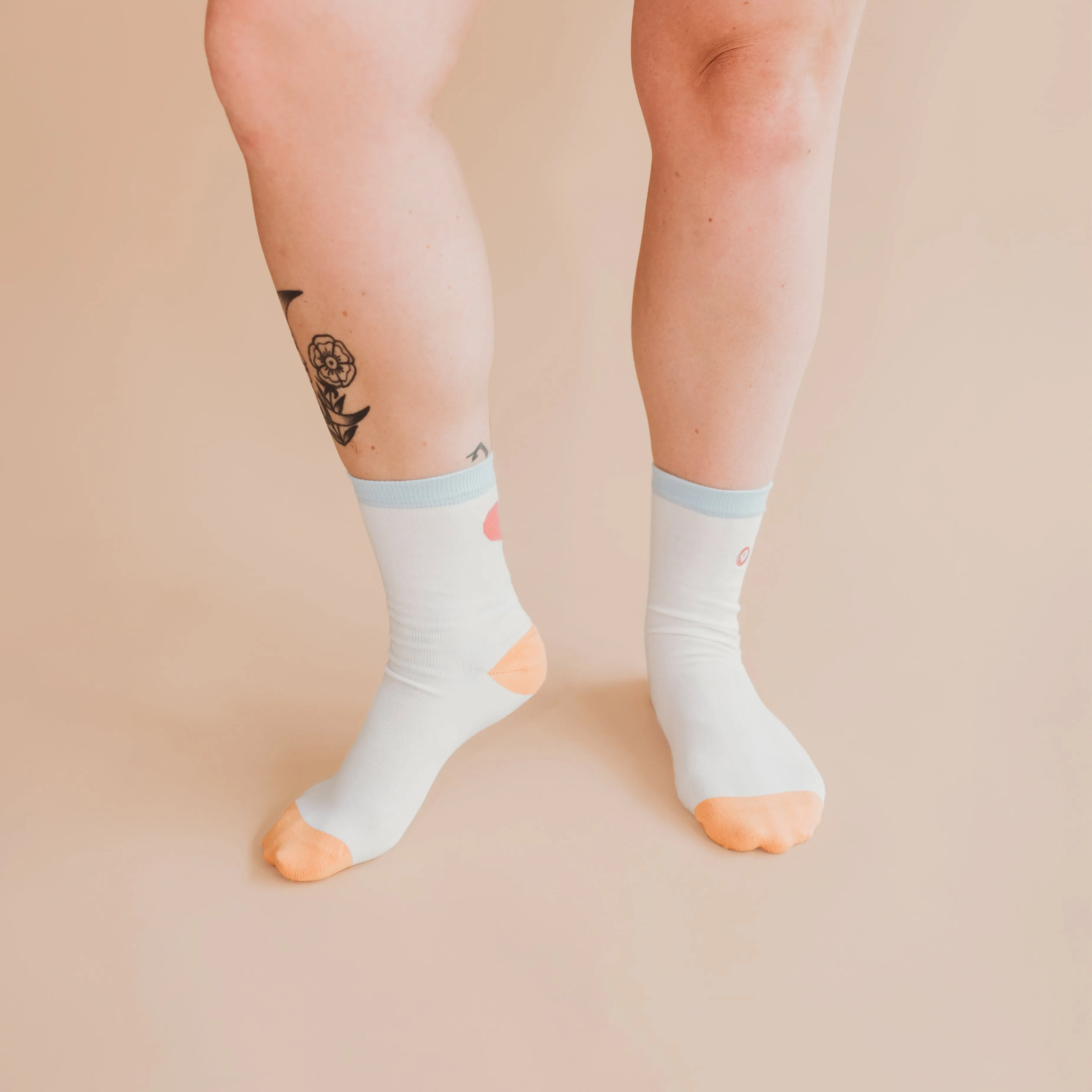 Pair of Hearts Adult Sock - 98% Organic Cotton