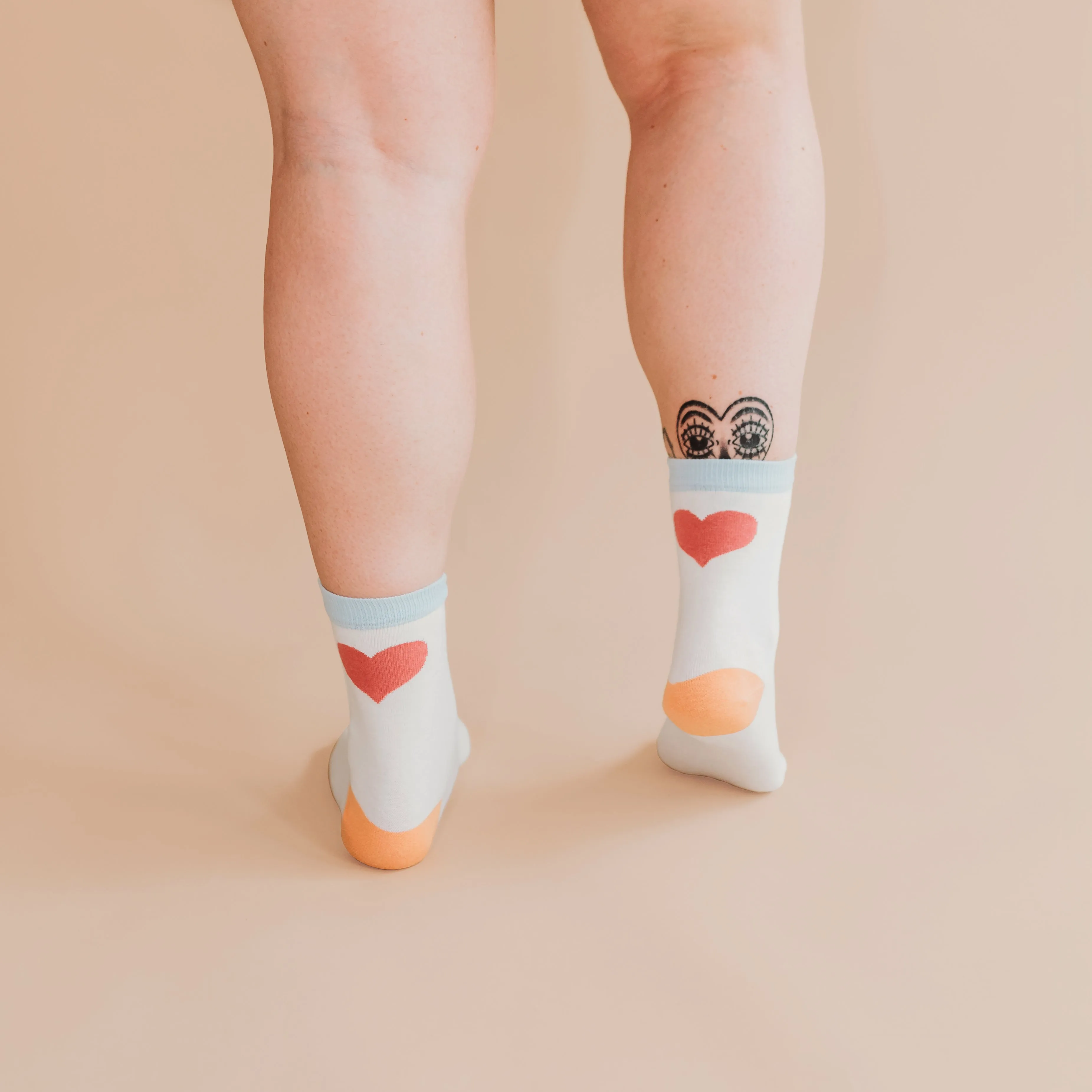 Pair of Hearts Adult Sock - 98% Organic Cotton