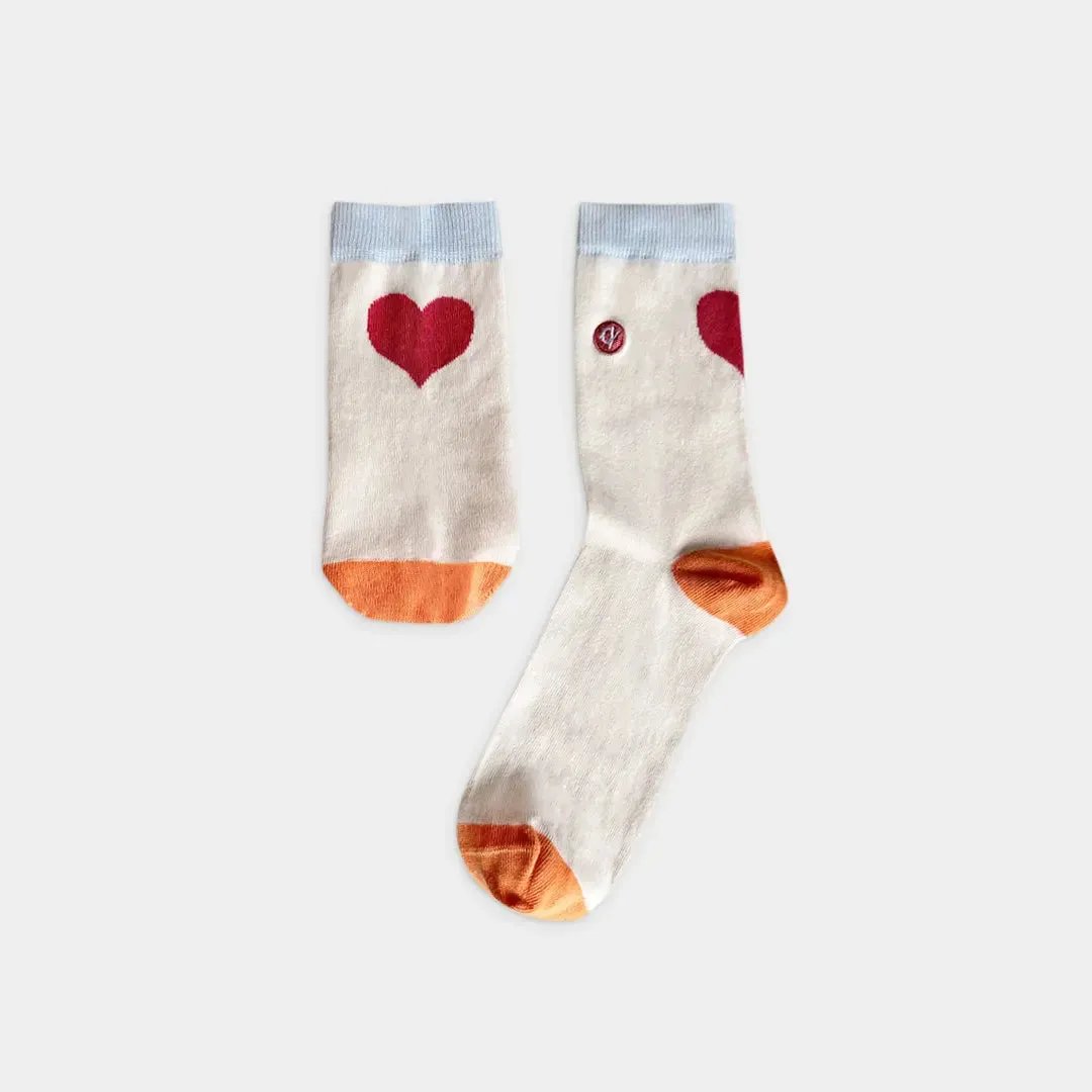 Pair of Hearts Adult Sock - 98% Organic Cotton