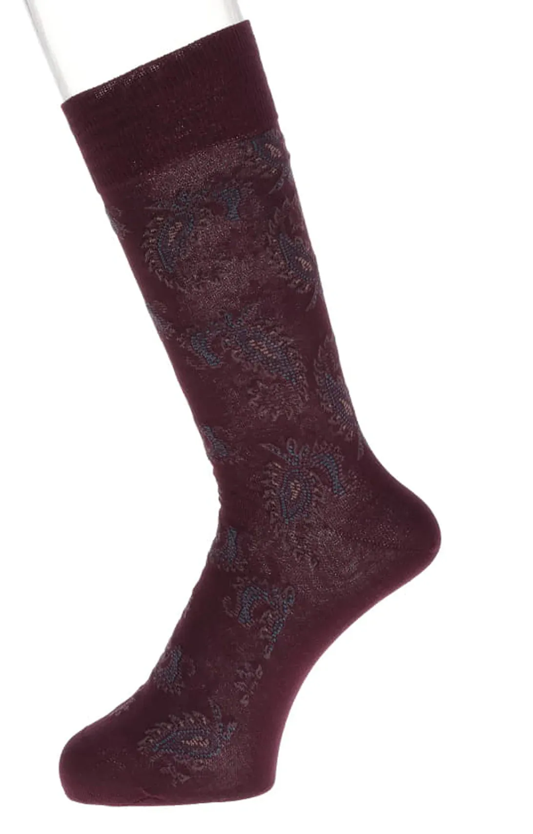 Paisley Italian Cotton Mid-Calf Socks