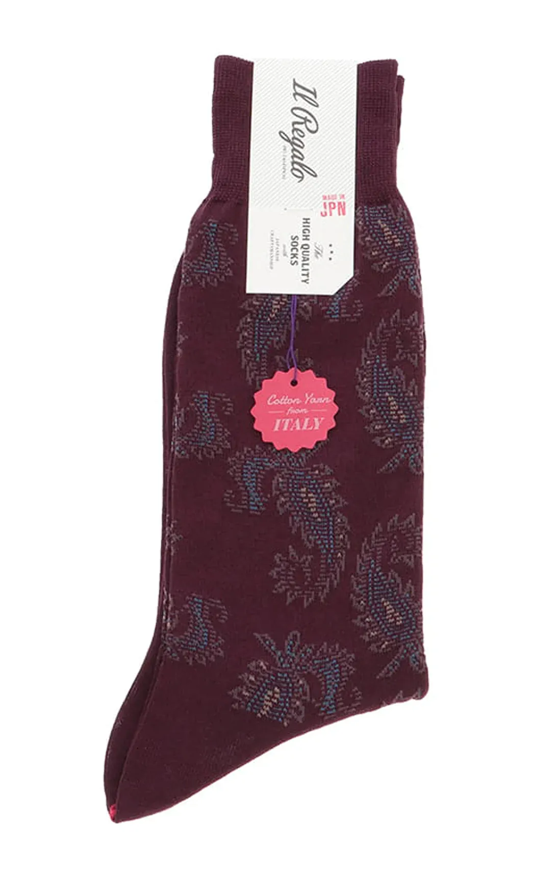 Paisley Italian Cotton Mid-Calf Socks