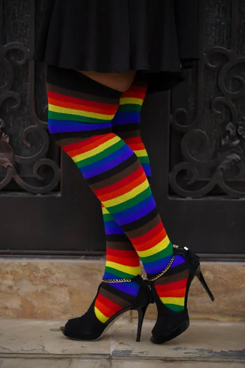 Philly Rainbow Thigh High Socks