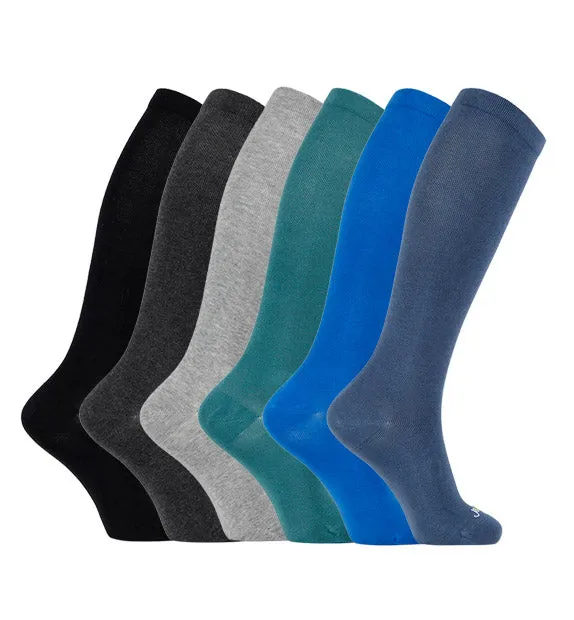 Pima Cotton Everyday Compression Socks (15-20mmHg) - Solids - 6 Pack