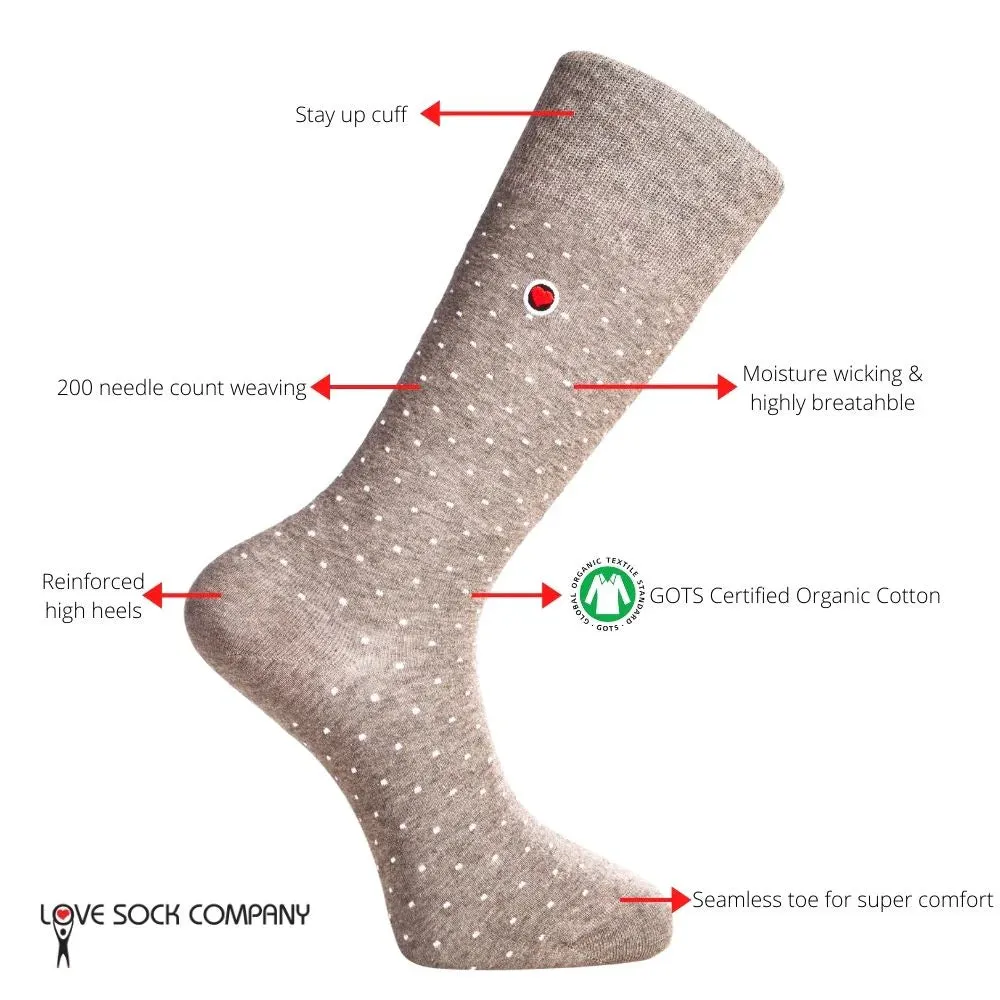 Premium Men's Organic Cotton Dress Socks - Soft, and Sustainable