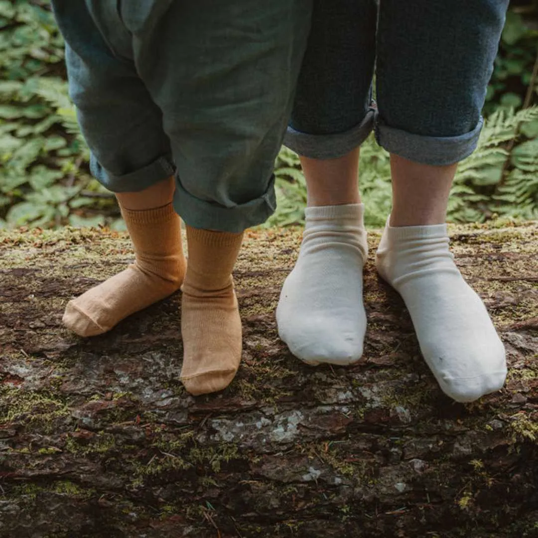 Pure Organic (no dye) Adult Ankle Socks - 98% Organic Cotton