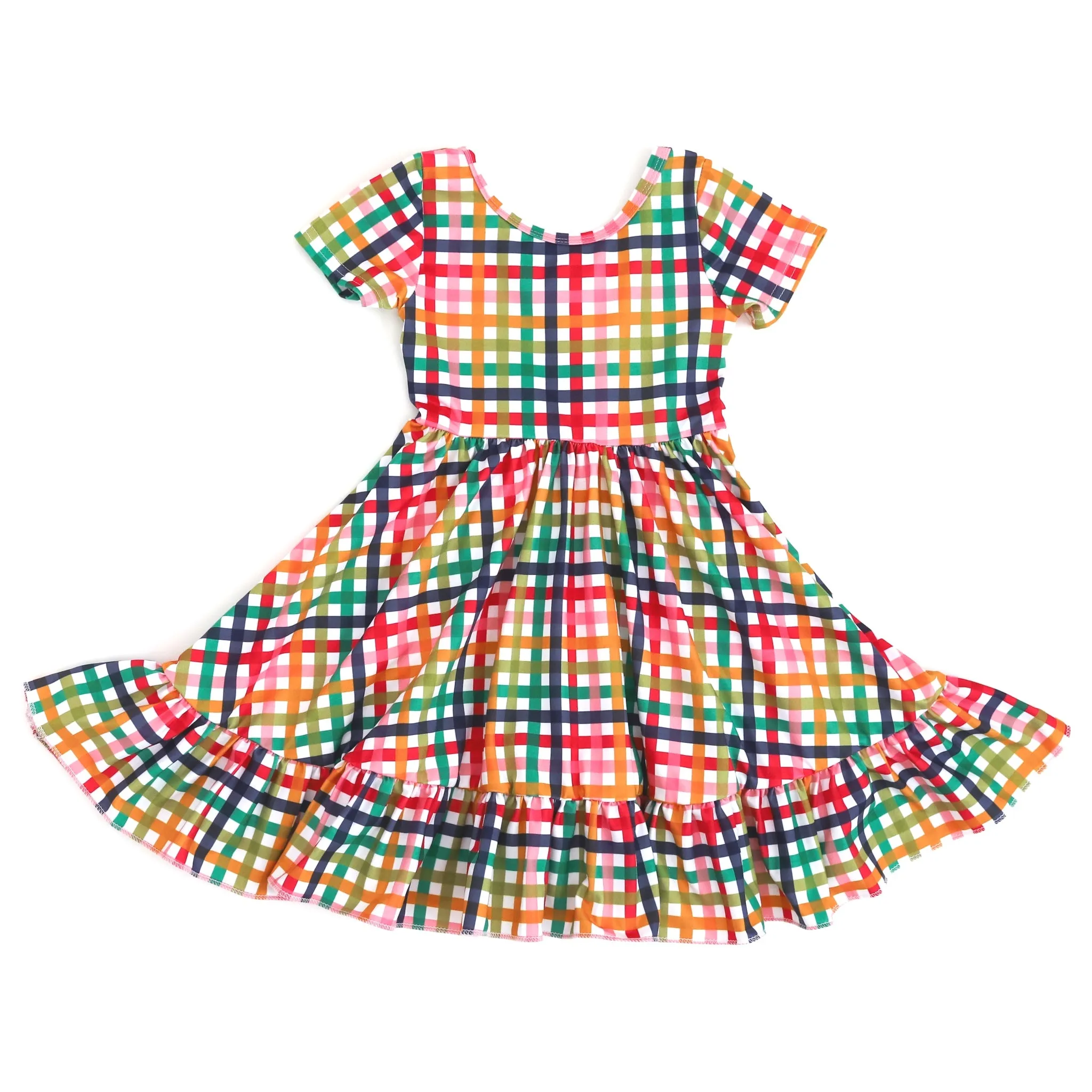 Rainbow Plaid Charm Dress