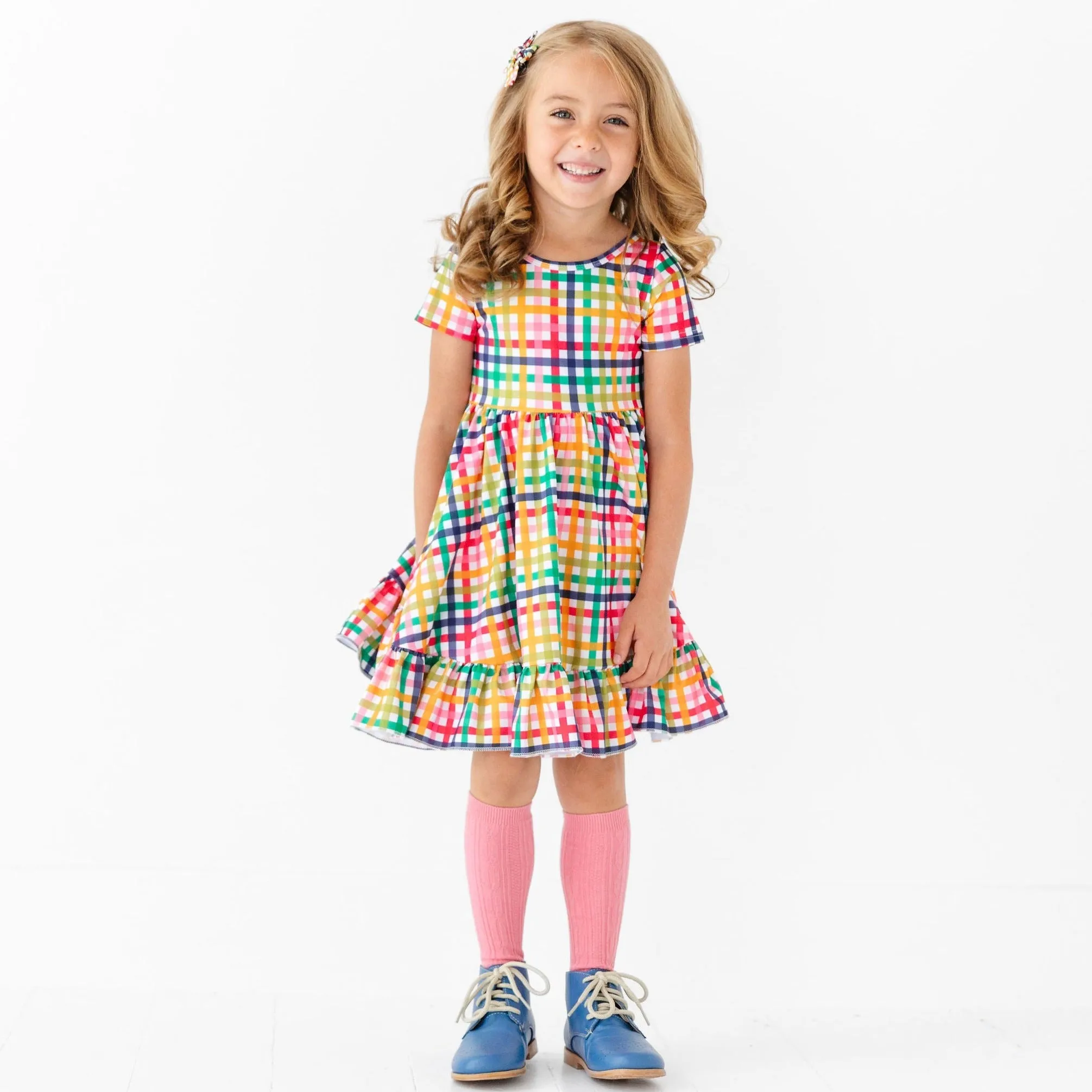 Rainbow Plaid Charm Dress