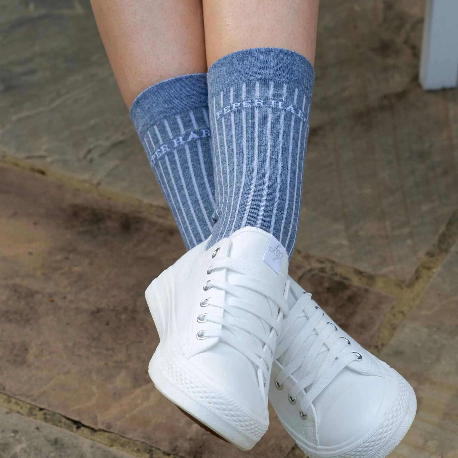 Recycled Ribbed Women's Socks - Blue