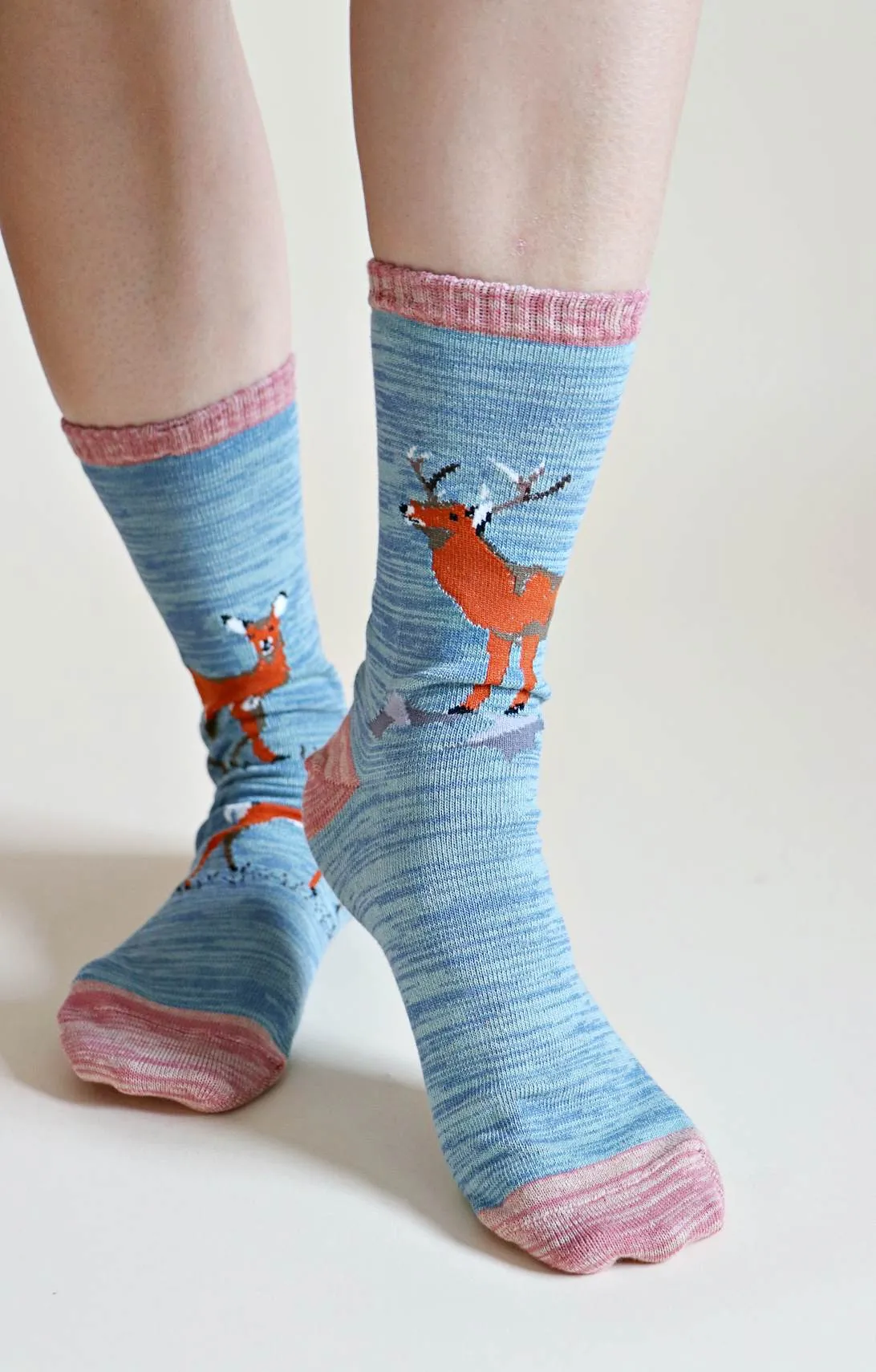 Replant Pairs "Deer" Organic Cotton Crew Socks