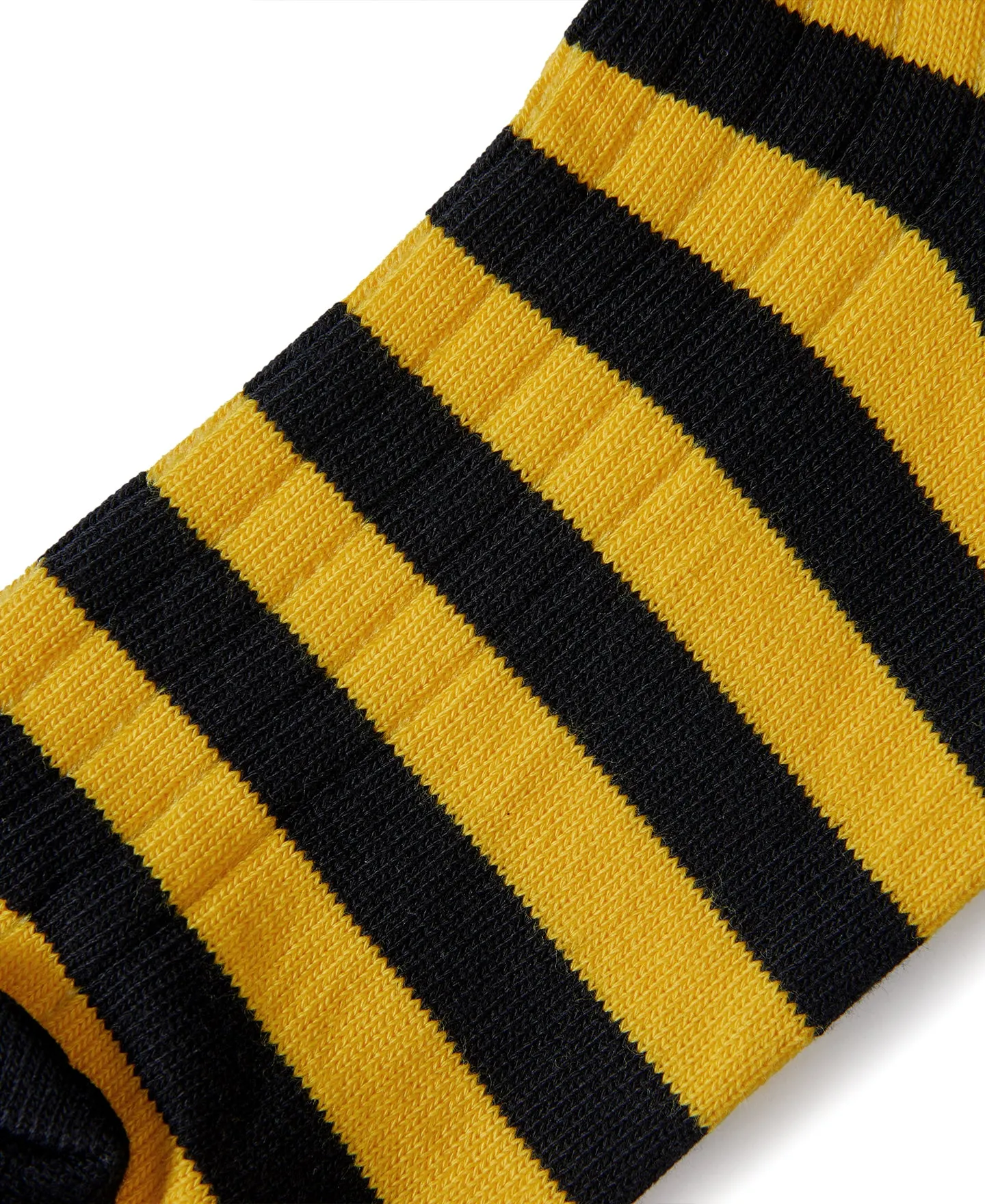 Retro Striped Cotton Socks - Black/Yellow