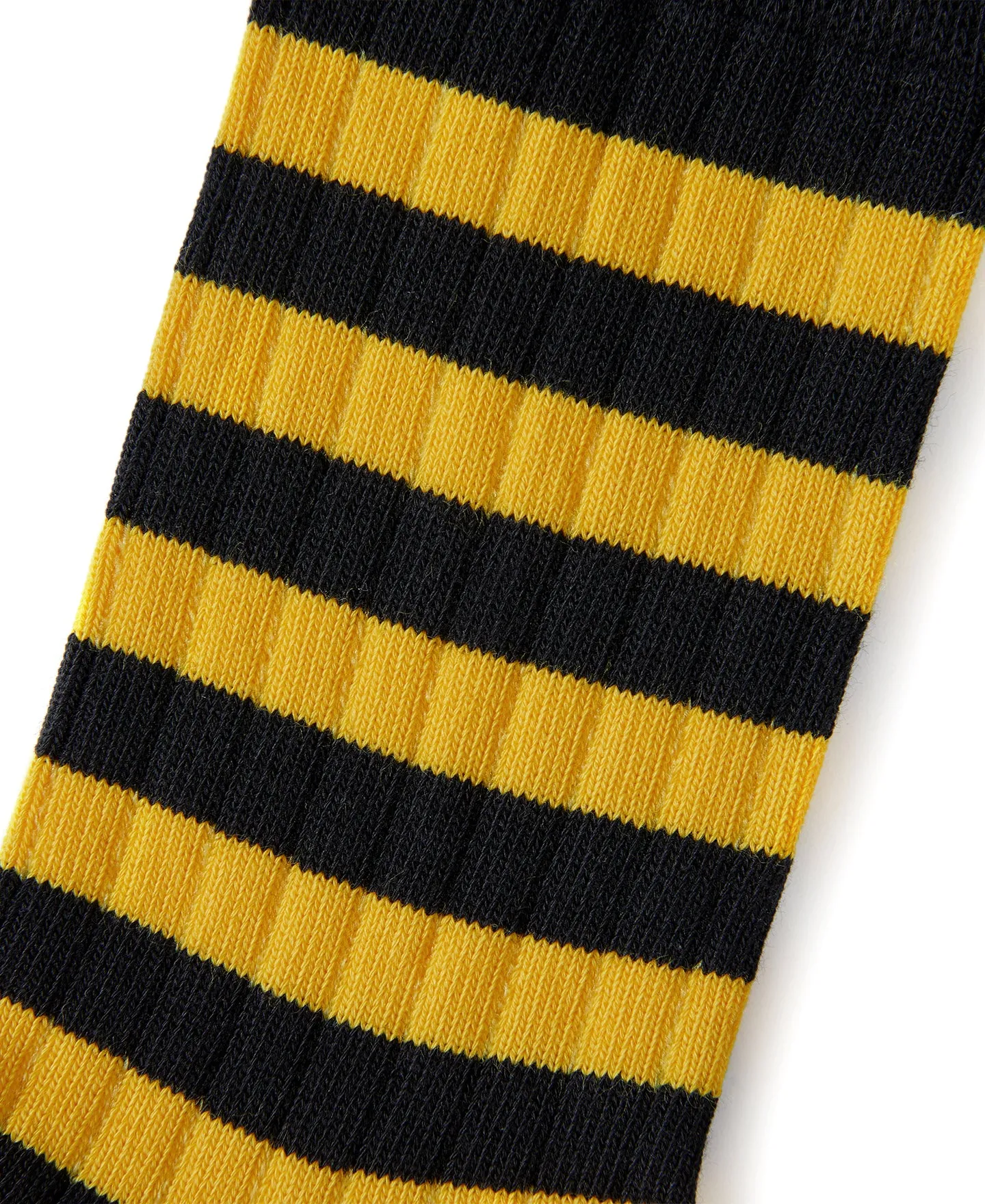 Retro Striped Cotton Socks - Black/Yellow