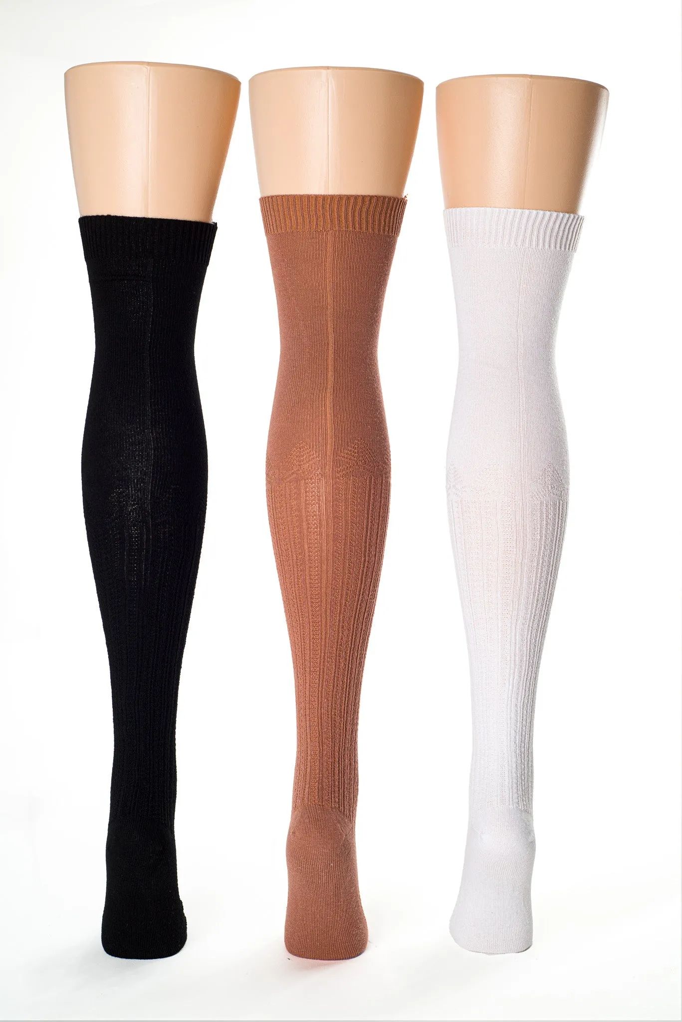 Seamed Openwork Cotton Stockings