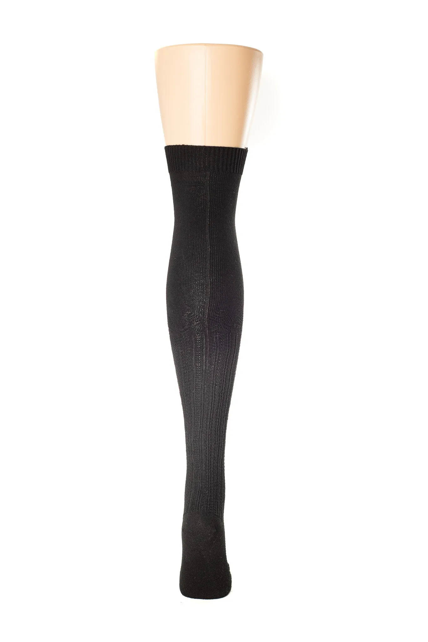 Seamed Openwork Cotton Stockings