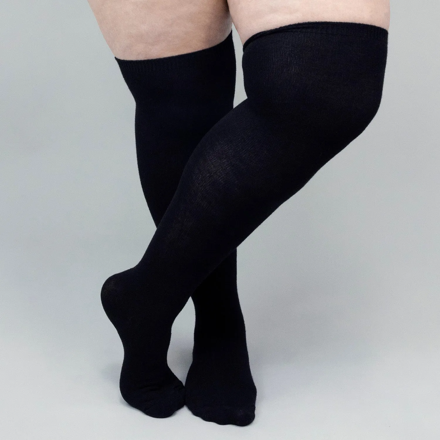 Seamed Super Stretch Cotton Stockings