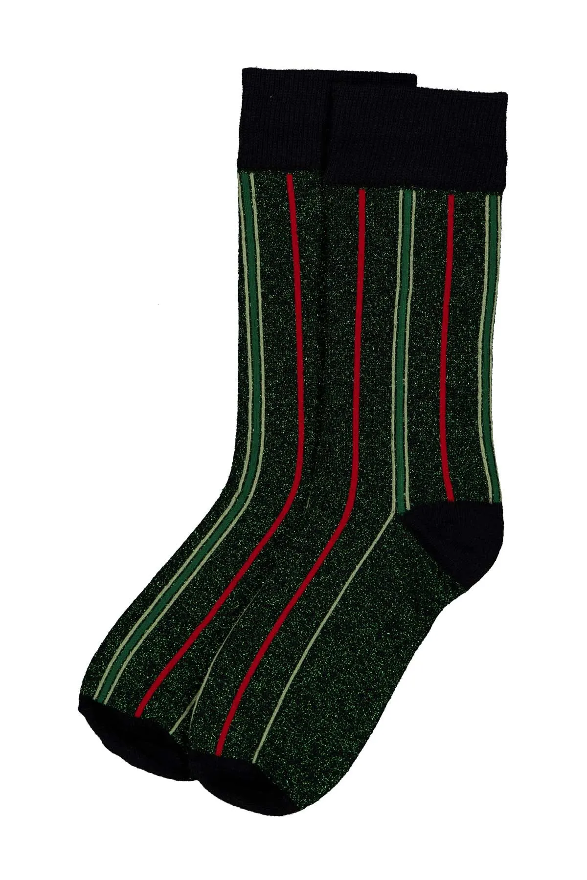 Sparkling Racing Stripe Socks Green