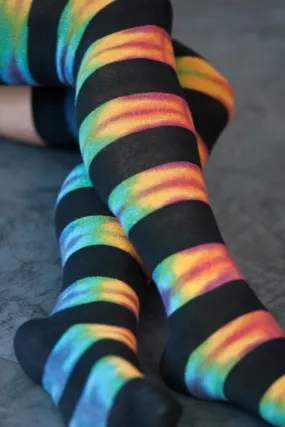 Striped Tie Dyed Extraordinary Thigh High